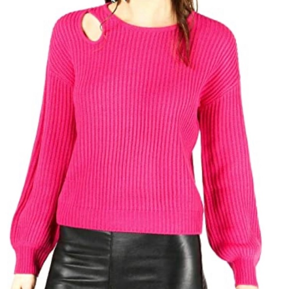 PINK 💕Bar III peep hole Neon Pink sweater - Picture 1 of 2